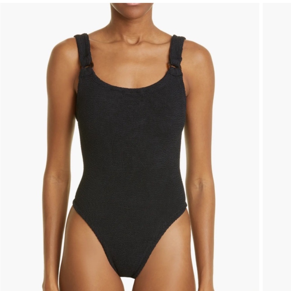 Hunza G Domino One Piece Swimsuit in Black, OS